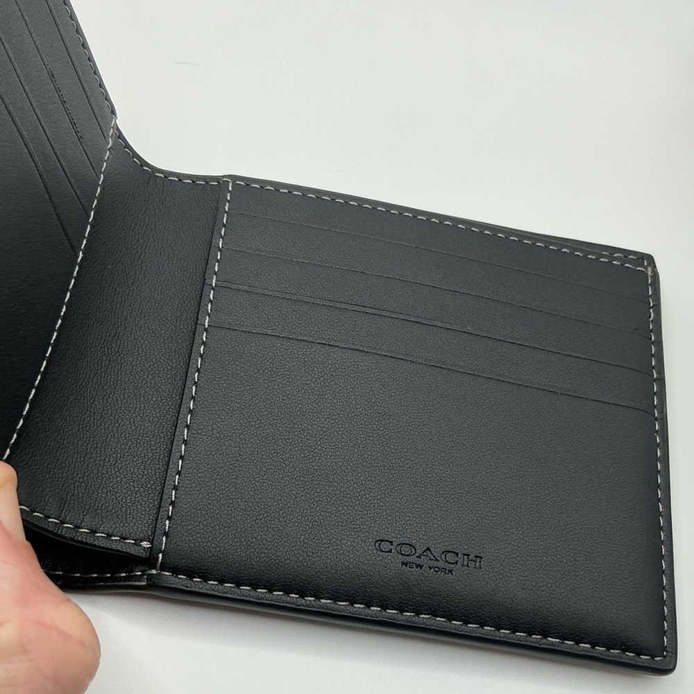 A Rare HTF Leather Printed Multicolor Coach New York Men’s Wallet - Picture 5 of 5